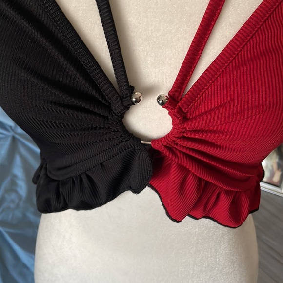 NWOT black & red halter top - Picture 5 of 9